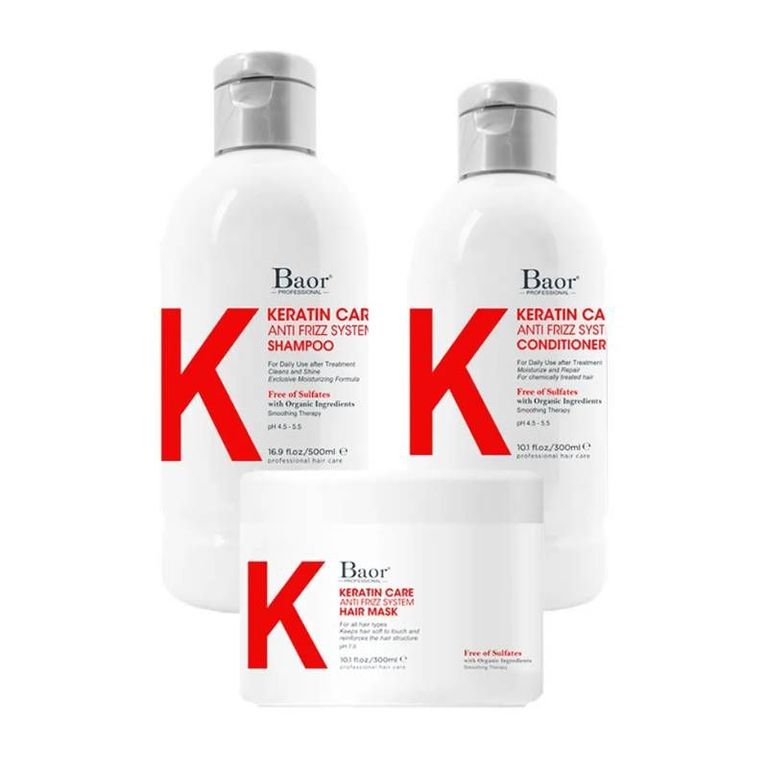 Tripack Keratin Care Shampoo Acondicionador Mascarilla - Baor K