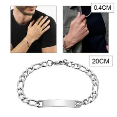 GENERICO - Pulsera de Hombre Esclava de Acero Inoxidable Brazalete Plateado