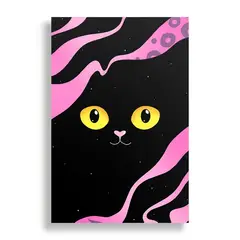 KUSTOMIT - Cuadro Decorativo Aluminio 20x30 - Gato negro buena suerte