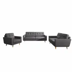 ALTO HOGAR - Juego de Sala 3 2 1 Norly Gris Oscuro