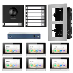 HIKVISION - KIT VIDEO PORTERO IP 6 DEPARTAMENTOS FULL HD APP DS-KD8003