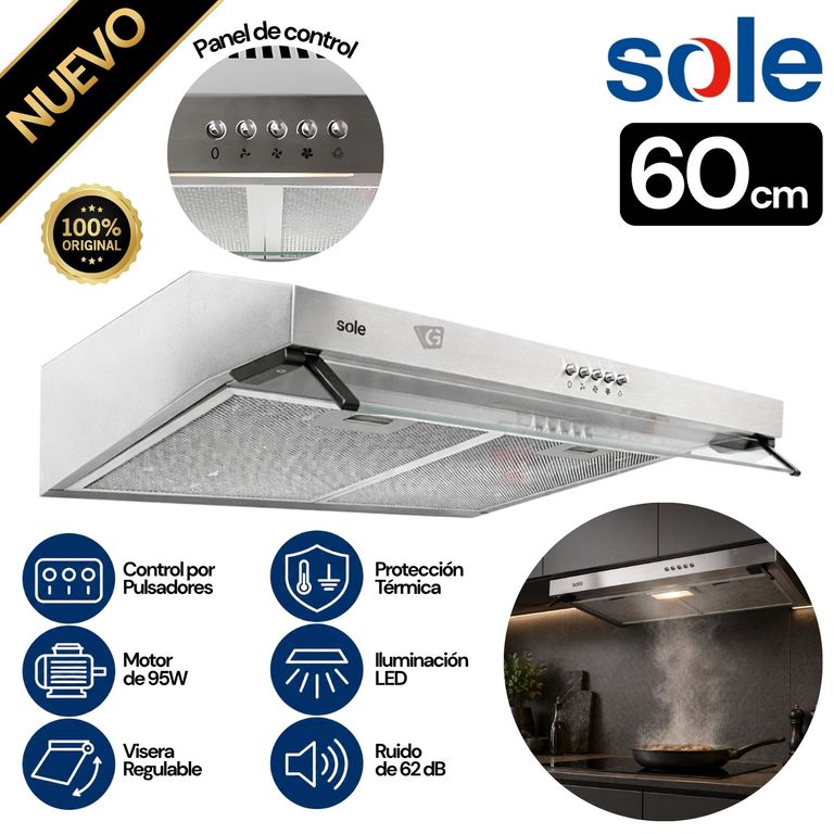 Campana Extractora Roma Acero Inoxidable 60cm TURE15C0V2