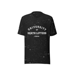 GENERICO - POLO OVERSIZE ACID WASH NEGRO UNIVERSITY - POLO PARA EL GYM