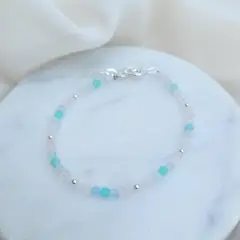 INTUERI - Pulsera Calma - Aguamarina Amazonita y Cuarzo Rosa