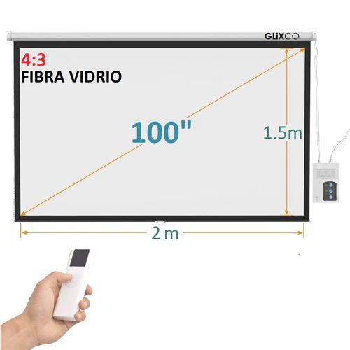 MONTECH-Ecran Eléctrico 100 Pulg (4:3) 2x1.5 m / Fibra de Vidrio
