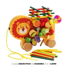 GENERICO - Juego Montessori León De Madera 3 En 1