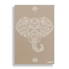 KUSTOMIT - Cuadro Decorativo Aluminio 20x30 - Elefante - beige