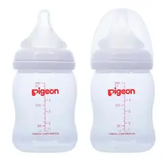 PIGEON - Pack 2 Biberon 160ml Boca Ancha