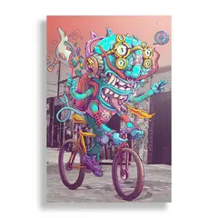 KUSTOMIT - Cuadro Decorativo Aluminio 20x30 - Mostrito Ciclista