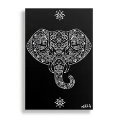 KUSTOMIT - Cuadro Decorativo Aluminio 20x30 - Elefante - negro