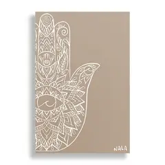 KUSTOMIT - Cuadro Decorativo Aluminio 20x30 - Mano de hamsa - beige