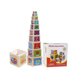 IMPORTADO MC - Cubos De Madera Apilables De 10 Piezas