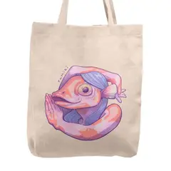 KUSTOMIT - Bolso Tela Tote Bag Cartera Playa - Andro pez