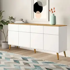 TU MESITA - Recibidor Contemporáneo Greco Blanco 192 cm