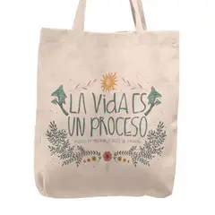 KUSTOMIT - Bolso Tela Tote Bag Cartera Playa - La vida es un proceso
