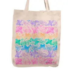 KUSTOMIT - Bolso Tela Tote Bag Cartera Playa - Mariposas arcoiris
