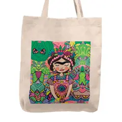 KUSTOMIT - Bolso Tela Tote Bag Cartera Playa - Frida jungle