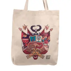 KUSTOMIT - Bolso Tela Tote Bag Cartera Playa - Escudo