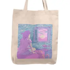 KUSTOMIT - Bolso Tela Tote Bag Cartera Playa - Atardecer