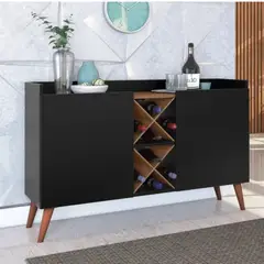 TU MESITA - Aparador Vintage Moderno Pier 2 Puertas Negro