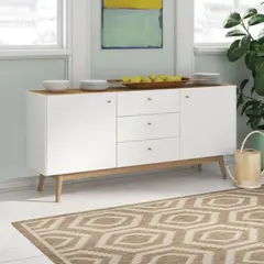 TU MESITA - Recibidor Contemporáneo Zharik Blanco 160 cm