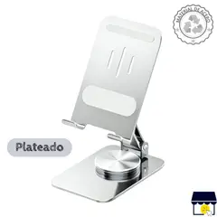 GENERICO - Soporte holder 360° de acero plegable para celular tablet - Plateado