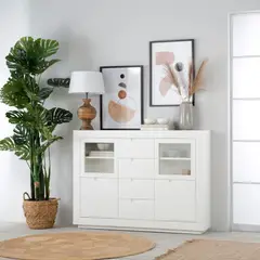 TU MESITA - Aparador Estrecho Nodal 145 cm Blanco