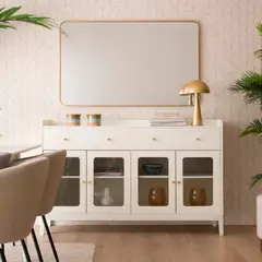 TU MESITA - Aparador Moderno Lake 2 Cajones Blanco