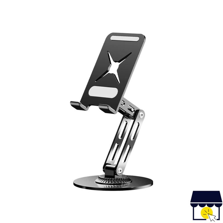 Soporte de acero holder 360° doble articulacion para celular - Gris