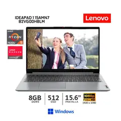 Laptop IdeaPad 1 15AMN7 AMD Ryzen 5 7520U/ 8Gb Ram/ 512Gb SSD/ 15.6” FHD TN/ Wind/ 82VG00HBLM