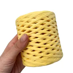 GENERICO - HILO Rafia de papel para tejer a crochet AMARILLO x 2 OVILLOS