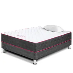 PARAISO - Cama Box Tarima Nappy 1.5 Plz + 1 Almohada + Protector