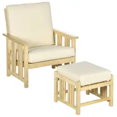 HOME PREMIUM - Sillon +Banqueta Yara Crema