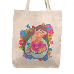 KUSTOMIT - Bolso Tela Tote Bag Cartera Playa - Corazón