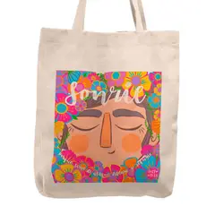 KUSTOMIT - Bolso Tela Tote Bag Cartera Playa - Sonríe