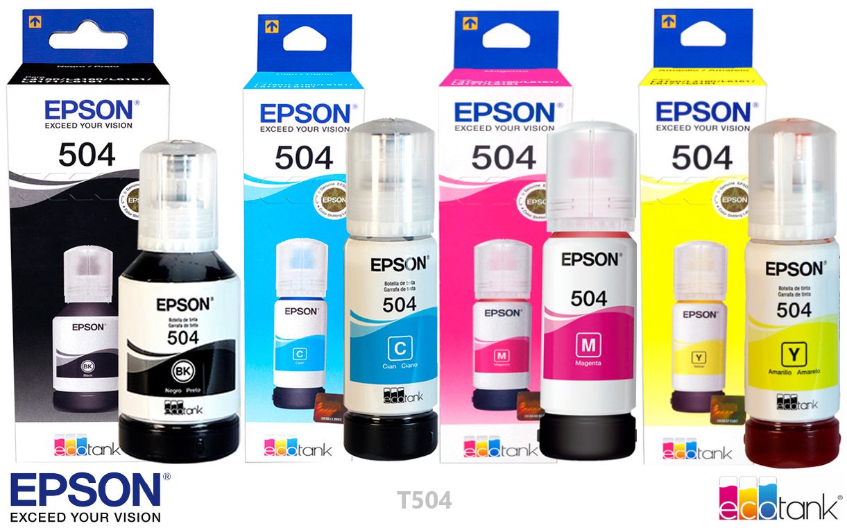 Tinta T504 Kit x4 Colores CMYBK