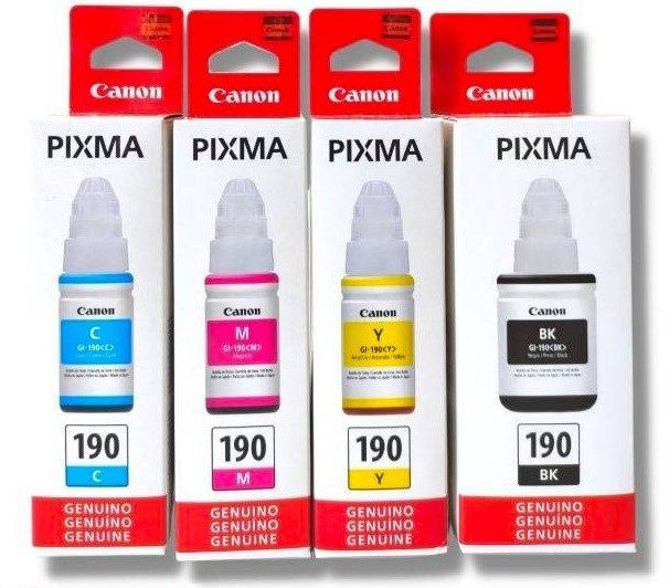 Tinta GI-190 Pack x4 Colores CMYBK
