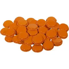 GENERICO - Chapas Corona de 26 mm Color Naranja Un ciento de Unidades