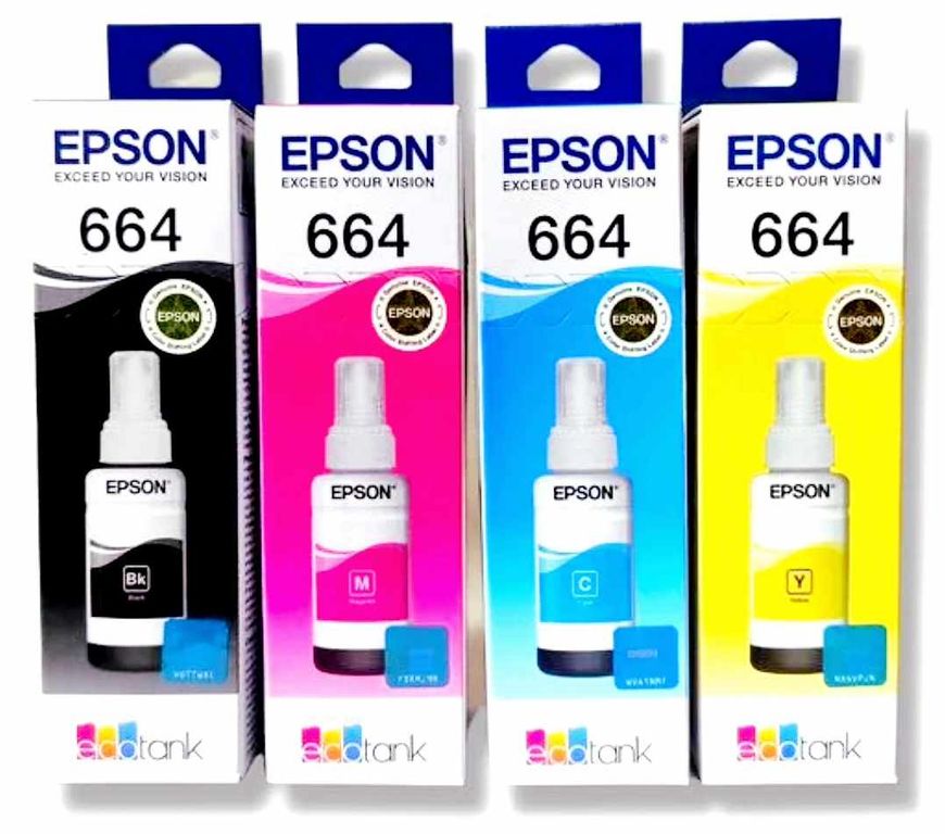 Tinta T664 Kit x4 Colores CMYBK