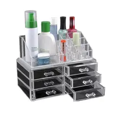 GENERICO - Organizador acrilico de maquillaje / Acrílico 2 niveles con cajones
