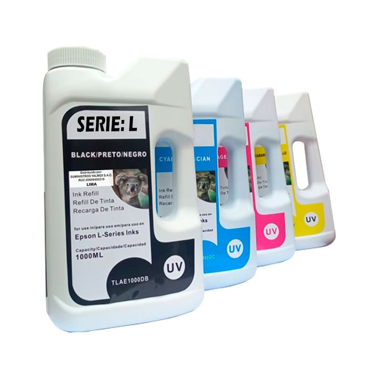 Tinta Compatible Litro Uv Para Epson T664 T544 T504 Negro