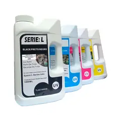 GENERICO - Pack Tinta Compatible Litro Uv Para Epson Negro Cian Magenta Amarillo