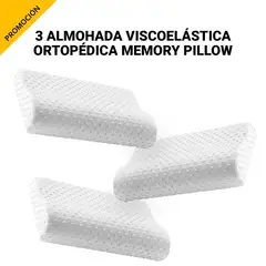 GENERICO - 3 almohadas viscoelásticas ortopédicas memory pillow.