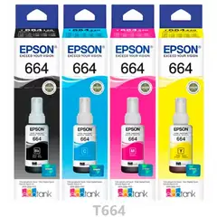 EPSON - Tinta Para T664 Pack x4 Colores CMYBK