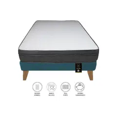 BARAKA HOME - Cama Turin Slim 1.5 Plz + 1 almohada - Cobalto