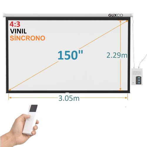 MONTECH-Ecran Eléctrico 150Pulg 43 305x229 mVinilMotor Síncrono