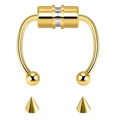 GENERICO - Piercing imantado septum falso dorado con repuesto de puntitas