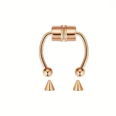 GENERICO - Piercing imantado septum falso oro rosa con repuesto de puntitas