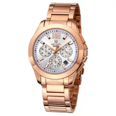 MEGIR - Reloj Acero Oro Rosa con Blanco MEG-75
