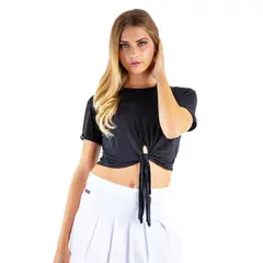 KINETIX - Polo Manga Corta Diáfana Negro Mujer